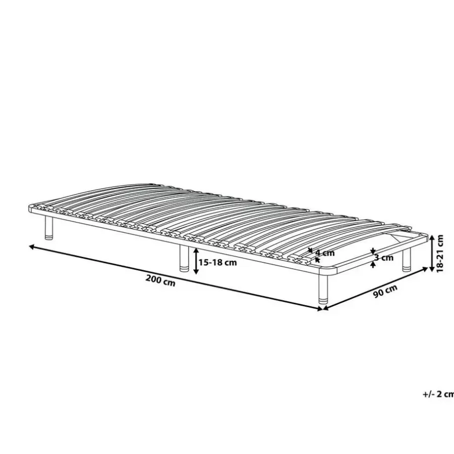 Beliani BASIC - Vrijstaande lattenbodem - Zwart - 90 x 200 cm - Staal