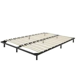 Lattenbodems-Beliani BASIC - Vrijstaande lattenbodem - Zwart - 140 x 200 cm - Staal