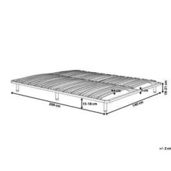 Lattenbodems-Beliani BASIC - Vrijstaande lattenbodem - Zwart - 140 x 200 cm - Staal