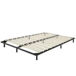 Lattenbodems-Beliani BASIC - Vrijstaande lattenbodem - Zwart - 140 x 200 cm - Staal