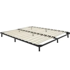 Lattenbodems-Beliani BASIC - Vrijstaande lattenbodem - Zwart - 140 x 200 cm - Staal