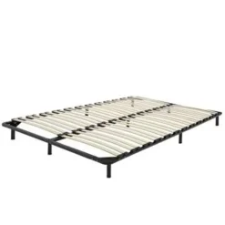 Lattenbodems-Beliani BASIC - Vrijstaande lattenbodem - Zwart - 140 x 200 cm - Staal