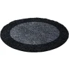 Hoogpolige Vloerkleden|Ronde Vloerkleden-Muratap Basic Rond Shaggy Kader vloerkleed Antraciet / Grijs Hoogpolig - 200 CM ROND