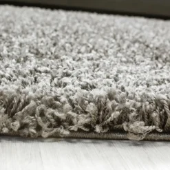 Vloerkleden|Hoogpolige Vloerkleden-Muratap Basic Rond Shaggy vloerkleed Taupe Hoogpolig - 160 CM ROND