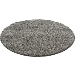 Vloerkleden|Hoogpolige Vloerkleden-Muratap Basic Rond Shaggy vloerkleed Taupe Hoogpolig - 160 CM ROND