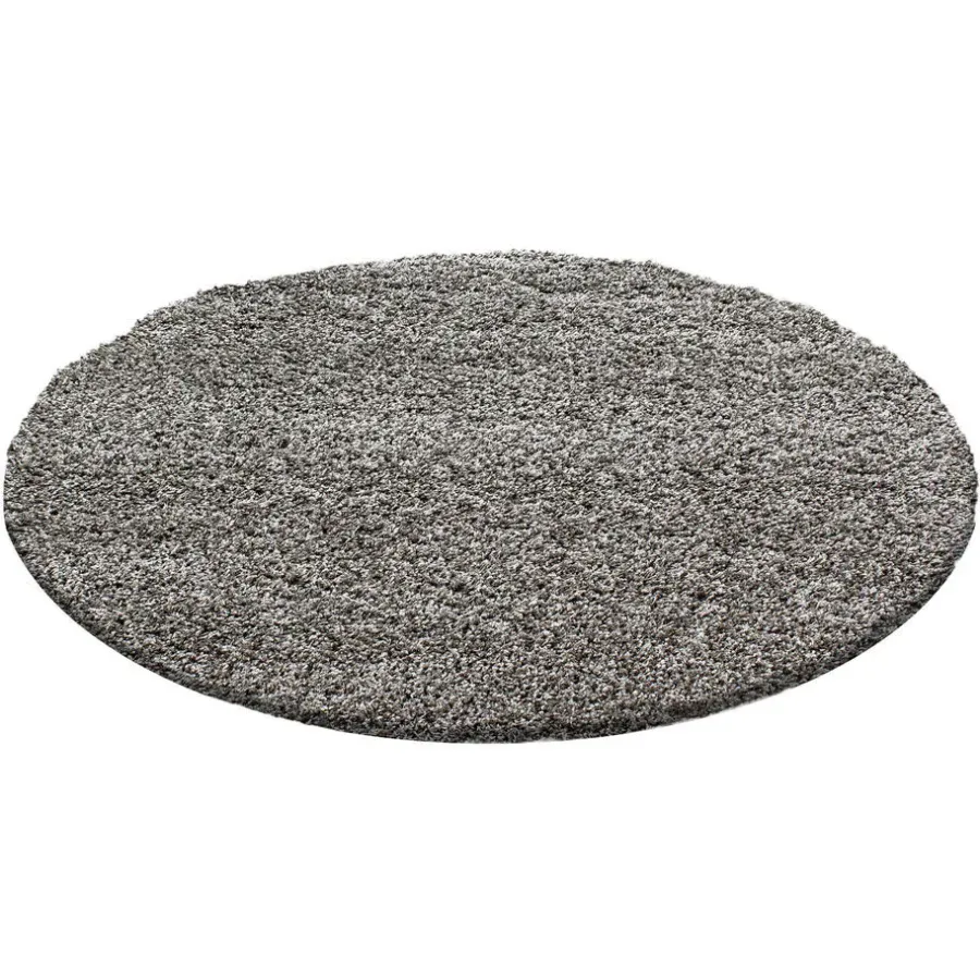 Vloerkleden|Hoogpolige Vloerkleden-Muratap Basic Rond Shaggy vloerkleed Taupe Hoogpolig - 160 CM ROND