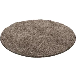 Muratap Basic Rond Shaggy vloerkleed Caramel Hoogpolig - 160 CM ROND