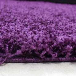 Muratap Basic Rond Shaggy vloerkleed Paars Hoogpolig - 200 CM ROND