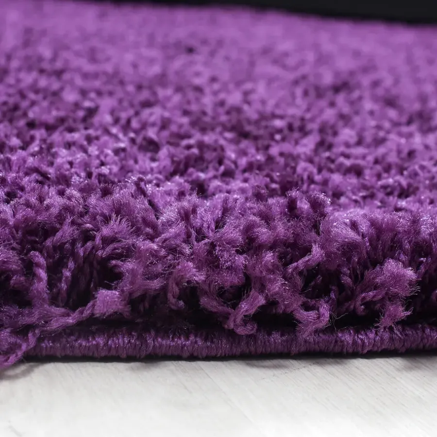 Muratap Basic Rond Shaggy vloerkleed Paars Hoogpolig - 200 CM ROND