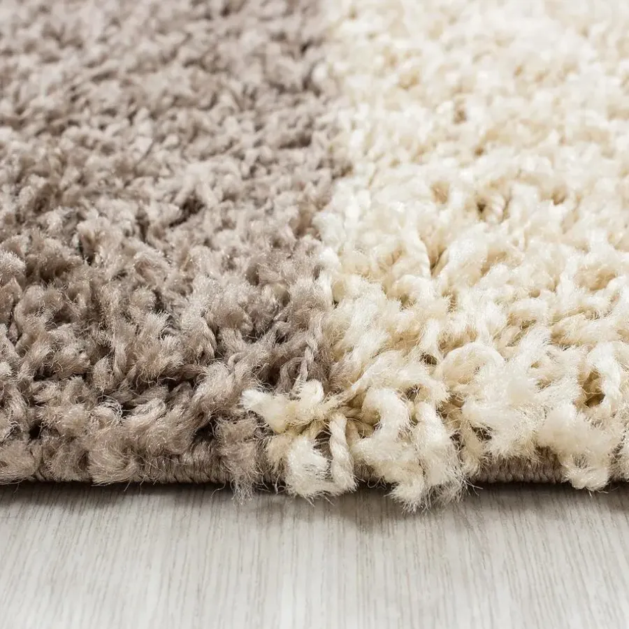 Hoogpolige Vloerkleden-Muratap Basic Shaggy Geblokt vloerkleed Bruin / Beige Hoogpolig - 200x290 CM