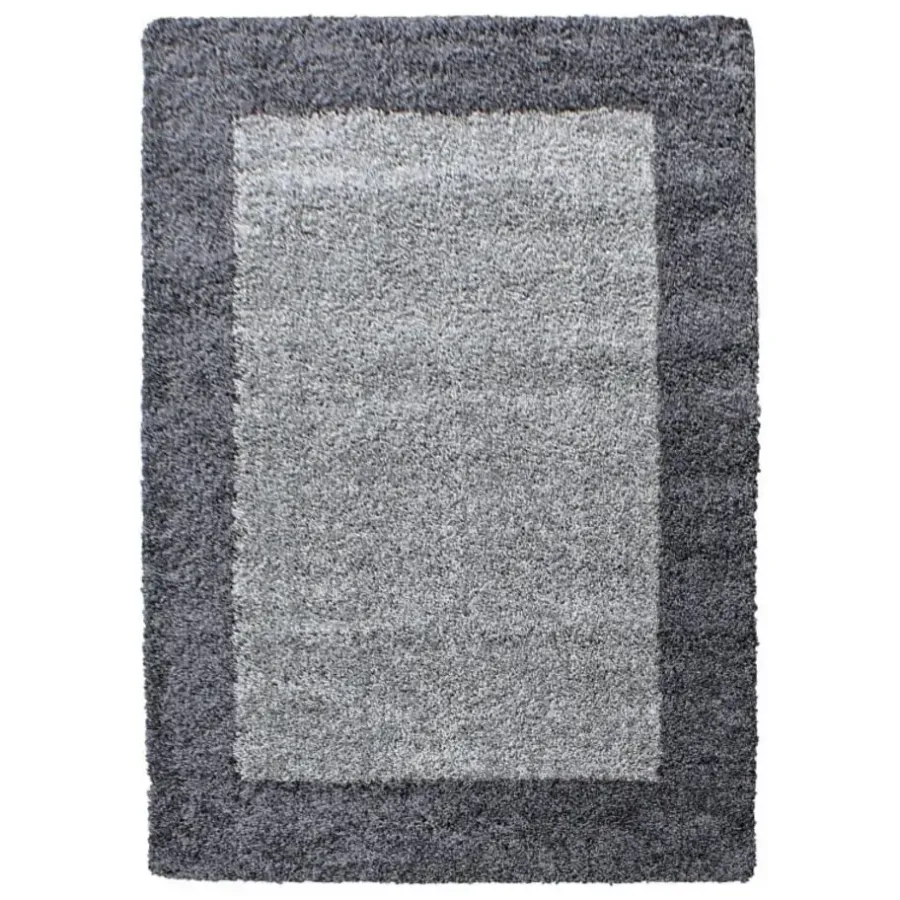 Muratap Basic Shaggy Kader vloerkleed Grijs Hoogpolig - 200x290 CM