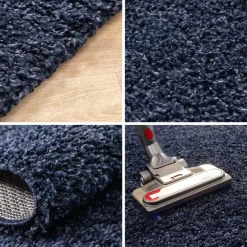 Hoogpolige Vloerkleden-Muratap Basic Shaggy vloerkleed Donker Blauw Hoogpolig - 140x200 CM
