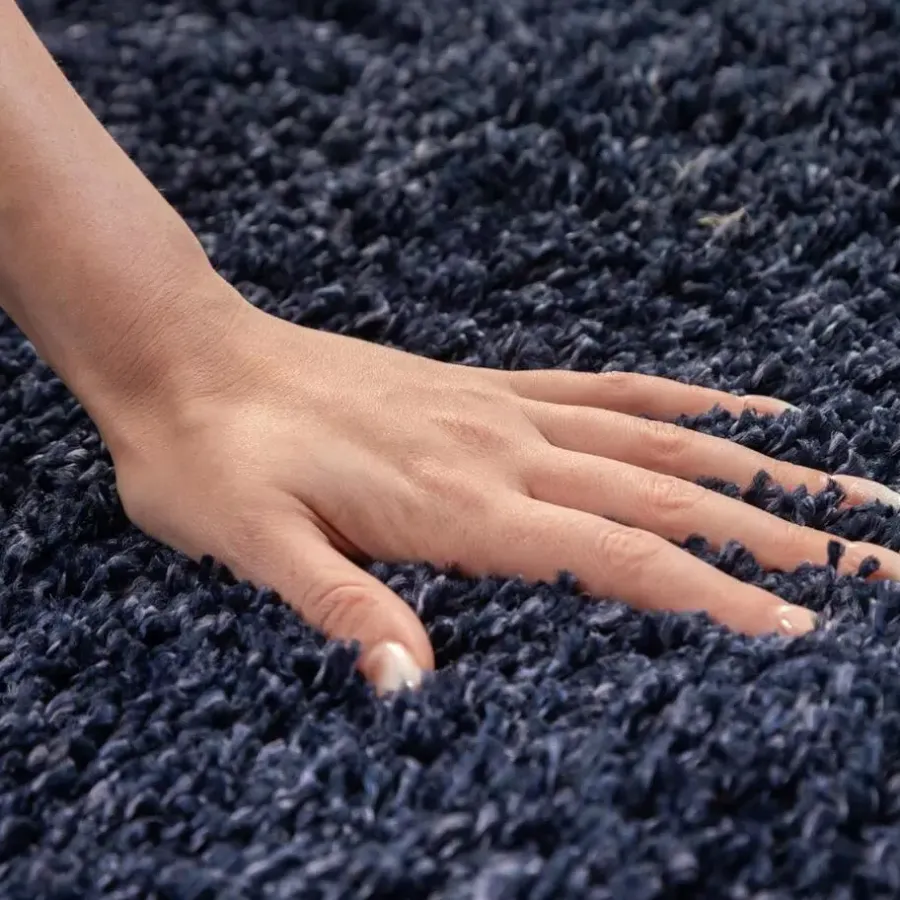 Hoogpolige Vloerkleden-Muratap Basic Shaggy vloerkleed Donker Blauw Hoogpolig - 140x200 CM