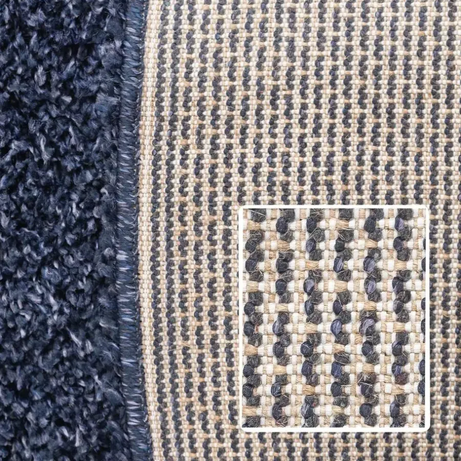 Hoogpolige Vloerkleden-Muratap Basic Shaggy vloerkleed Donker Blauw Hoogpolig - 140x200 CM