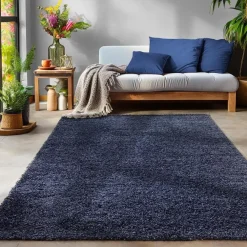 Muratap Basic Shaggy vloerkleed Donker Blauw Hoogpolig - 160x230 CM
