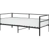 1-Persoons Bedden-Beliani BATTUT - Eenpersoonsbed - Zwart - 90 x 200 cm - Metaal