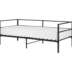 1-Persoons Bedden-Beliani BATTUT - Eenpersoonsbed - Zwart - 90 x 200 cm - Metaal