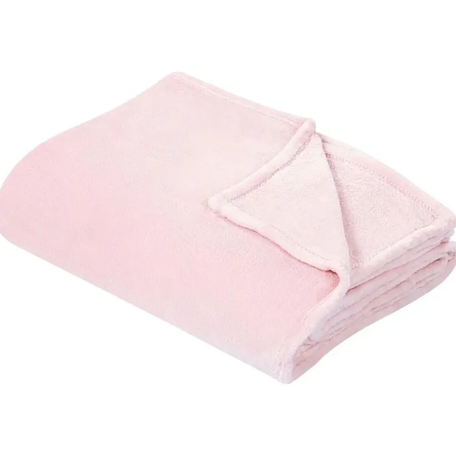 Plaids-Beliani BAYBURT - Deken - Roze - 200 x 220 cm - Polyester