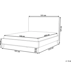 Beliani BAYONNE - Tweepersoonsbed - Roze - 140 x 200 cm - Fluweel