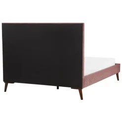 Beliani BAYONNE - Tweepersoonsbed - Roze - 140 x 200 cm - Fluweel