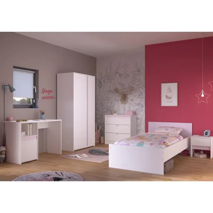 Kinderbedden-Leen Bakker Bed Bobby - wit - 90x200 cm