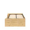 Leen Bakker Bed Bremen met opslag - eiken/zwart - 140x200 cm