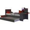 Trasman Bed Bzone 90x200 cm met bedlade, bureau en ledverlichting - antraciet