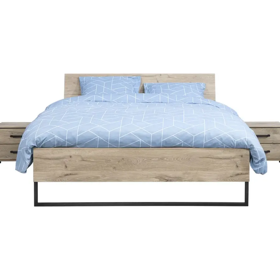 2-Persoons Bedden|Twijfelaars-Leen Bakker Bed Dex - eikenkleur - 140x200 cm