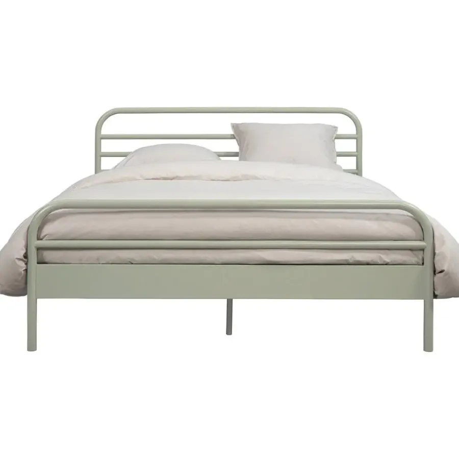 2-Persoons Bedden-Leen Bakker Bed Jada metaal - groen - 160x200 cm