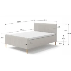 Leen Bakker Bed Lieke - ecru - 160x200 cm
