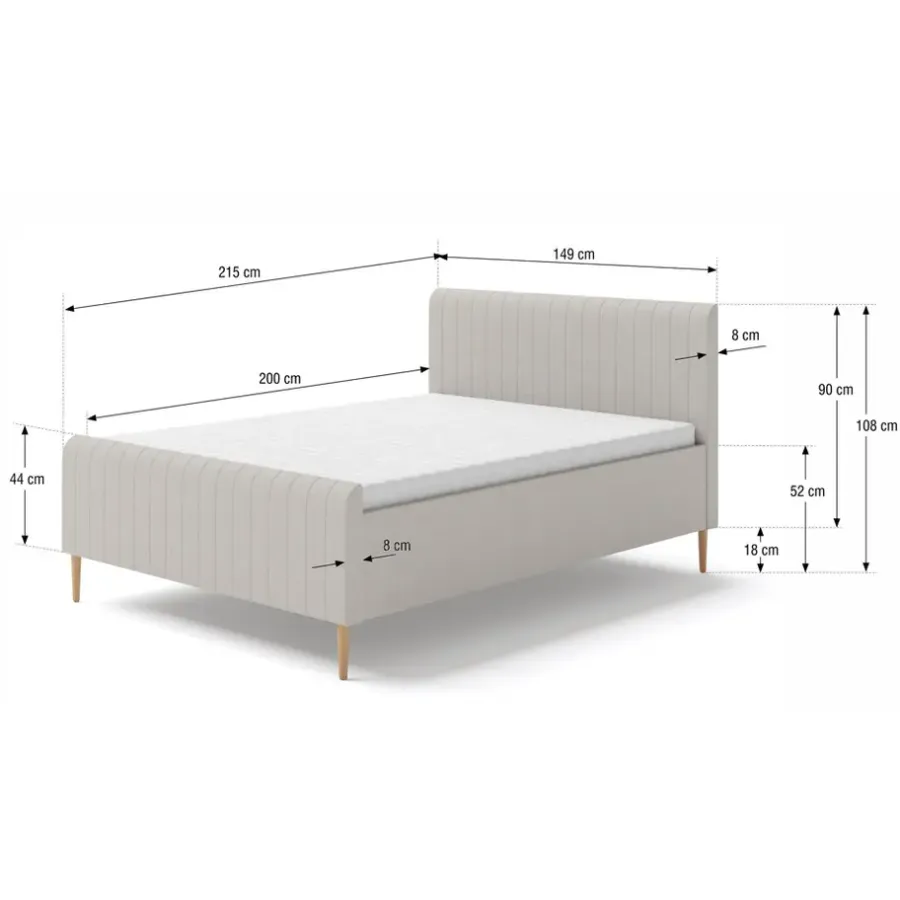Leen Bakker Bed Lieke - ecru - 140x200 cm