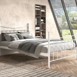 2-Persoons Bedden-Rousseau Bed Liza 140x200 met lattenbodem - wit