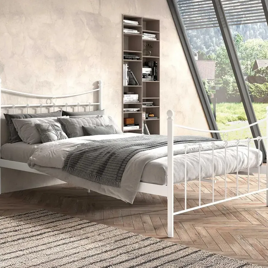 2-Persoons Bedden-Rousseau Bed Liza 140x200 met lattenbodem - wit