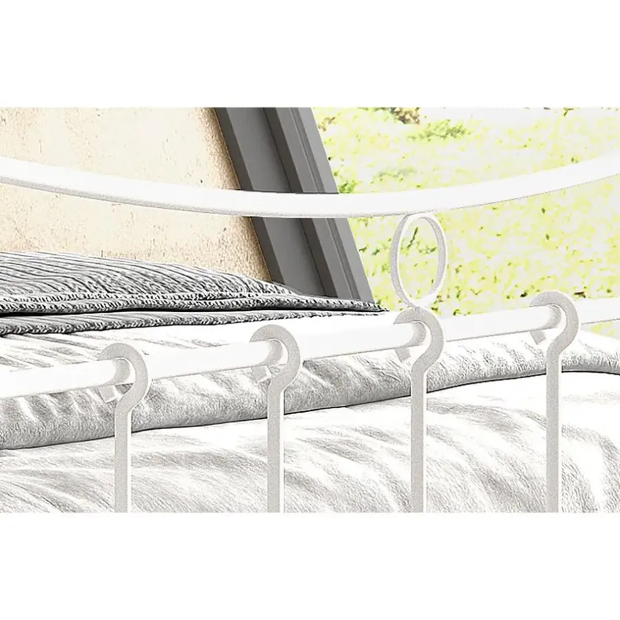 2-Persoons Bedden-Rousseau Bed Liza 140x200 met lattenbodem - wit