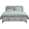 2-Persoons Bedden|Twijfelaars-Leen Bakker Bed Lizz met opbergruimte - grijs - 140x200 cm