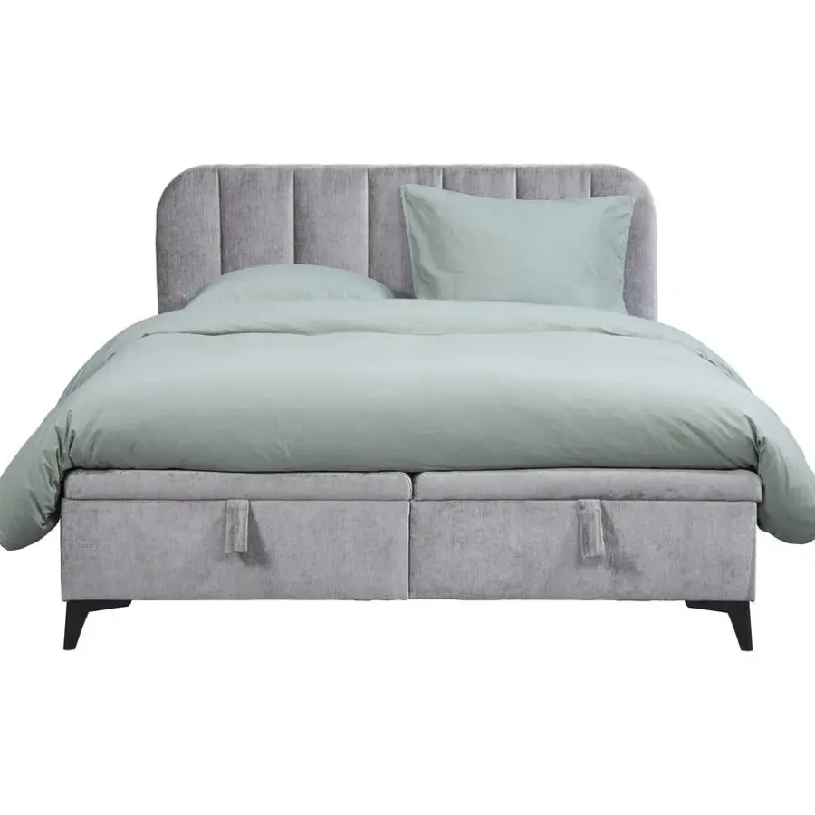 2-Persoons Bedden|Twijfelaars-Leen Bakker Bed Lizz met opbergruimte - grijs - 140x200 cm