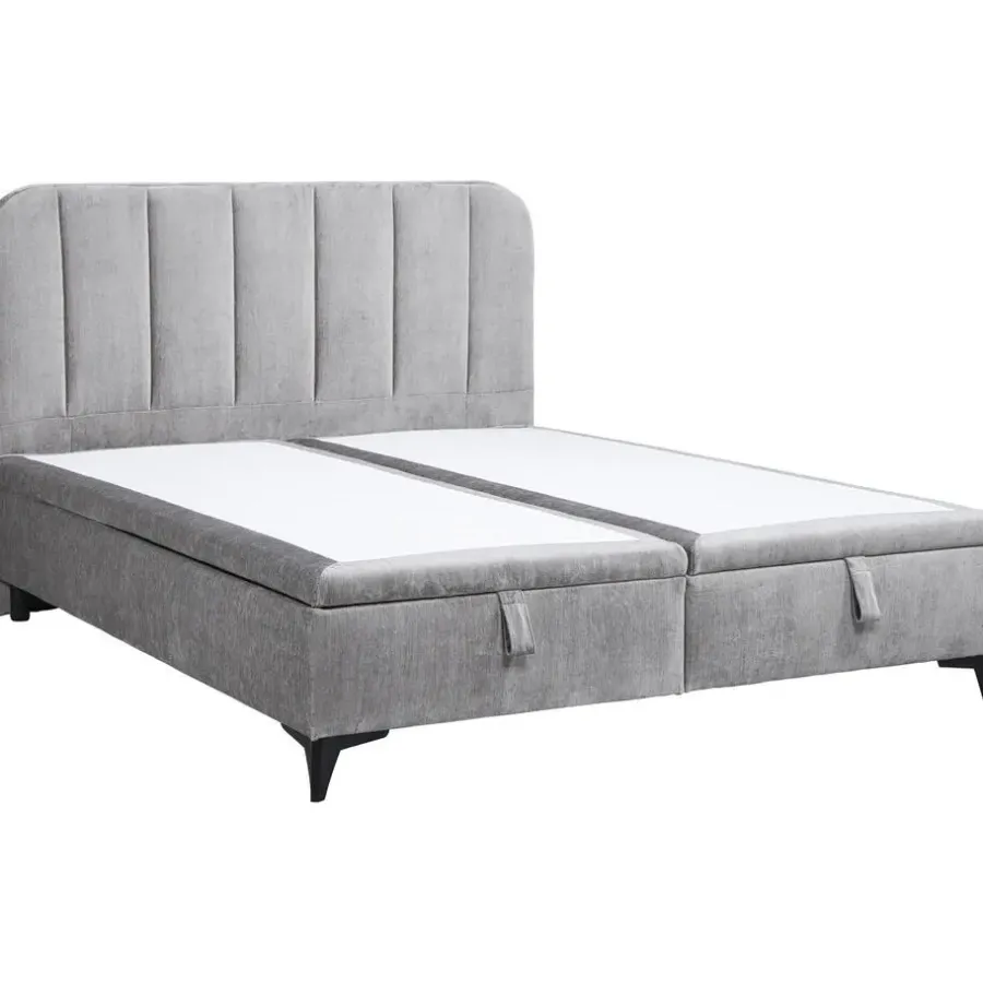 Leen Bakker Bed Lizz met opbergruimte - grijs - 160x200 cm