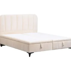 Leen Bakker Bed Lizz met opbergruimte - ecru - 160x200 cm