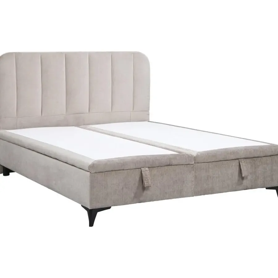 2-Persoons Bedden|Twijfelaars-Leen Bakker Bed Lizz met opbergruimte - greige - 140x200 cm