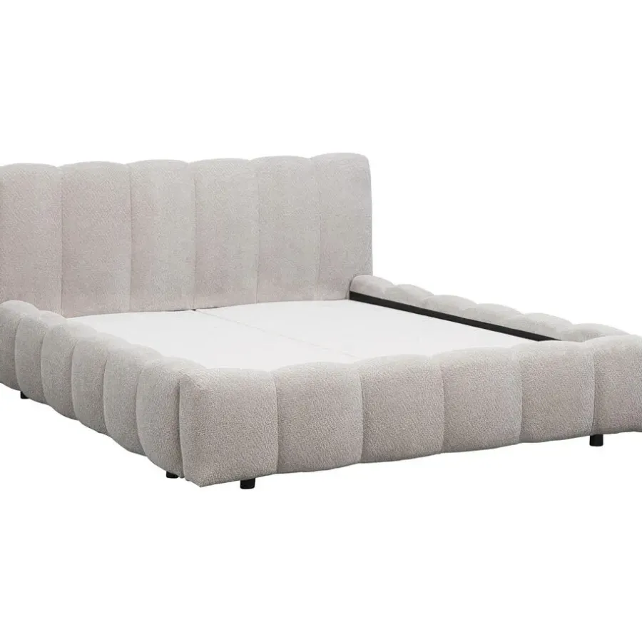 Leen Bakker Bed Maudy met opbergruimte - lichtgrijs - 140x200 cm
