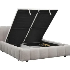 Leen Bakker Bed Maudy met opbergruimte - lichtgrijs - 140x200 cm