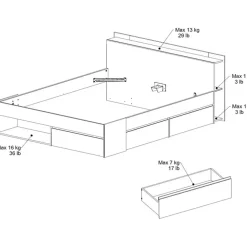 Parisot Bed Most 160x200cm - eik/zwart