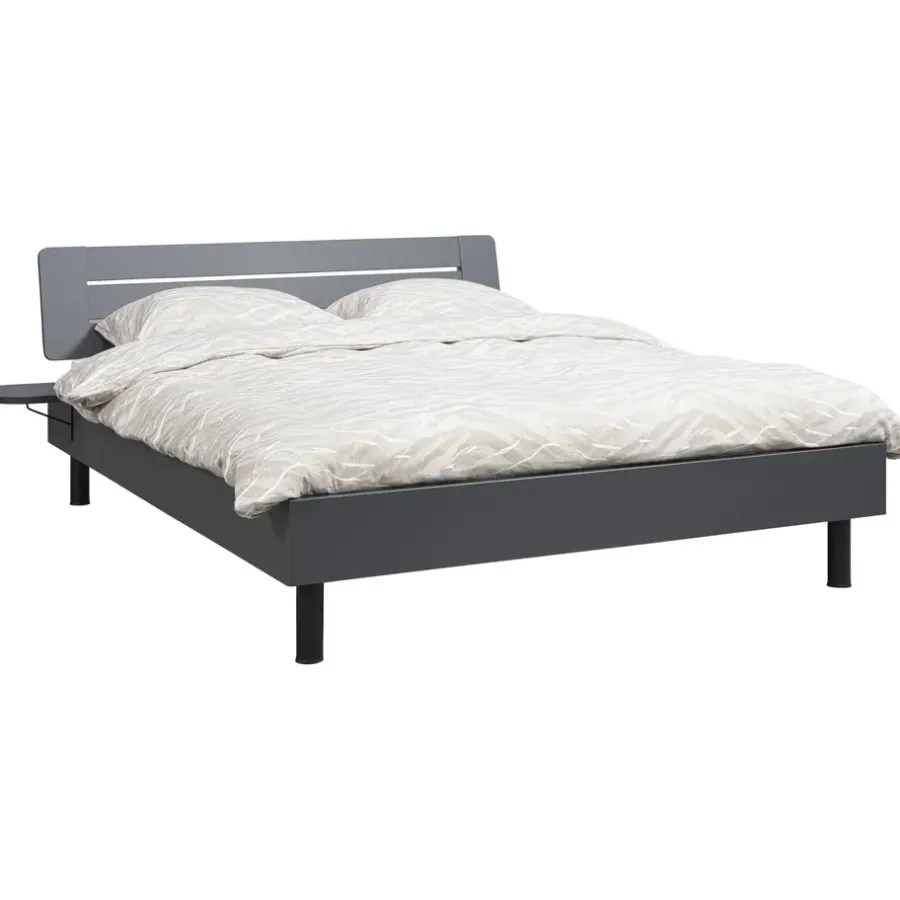 2-Persoons Bedden-Leen Bakker Bed Nova - grafietkleur - 160x200 cm