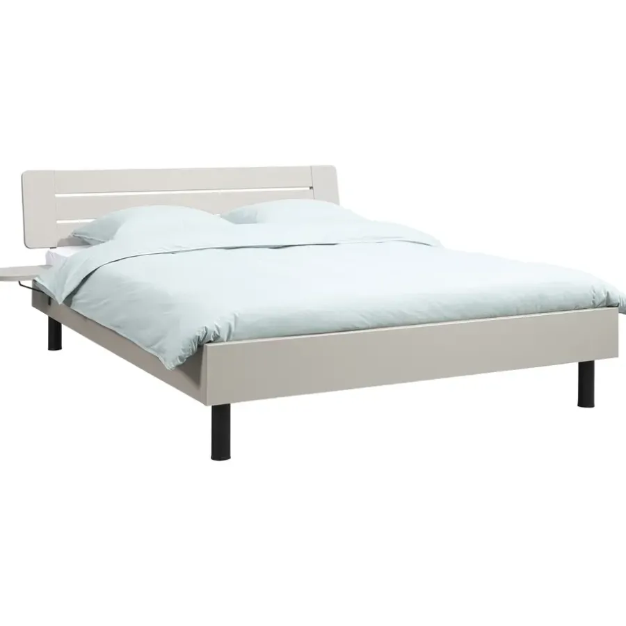 2-Persoons Bedden-Leen Bakker Bed Nova - kiezelkleur - 160x200 cm