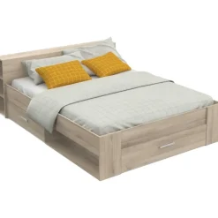 2-Persoons Bedden-CBA Bed Polly 160 x 200 cm-Kronberg eik