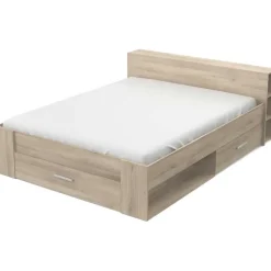 2-Persoons Bedden-CBA Bed Polly 160 x 200 cm-Kronberg eik