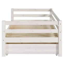 Leen Bakker Bed Ties met bedlade - whitewash - 90x200 cm