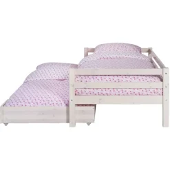 Leen Bakker Bed Ties met bedlade - whitewash - 90x200 cm