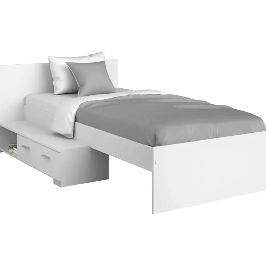1-Persoons Bedden-Leen Bakker Bed Timo - wit - 90x200 cm