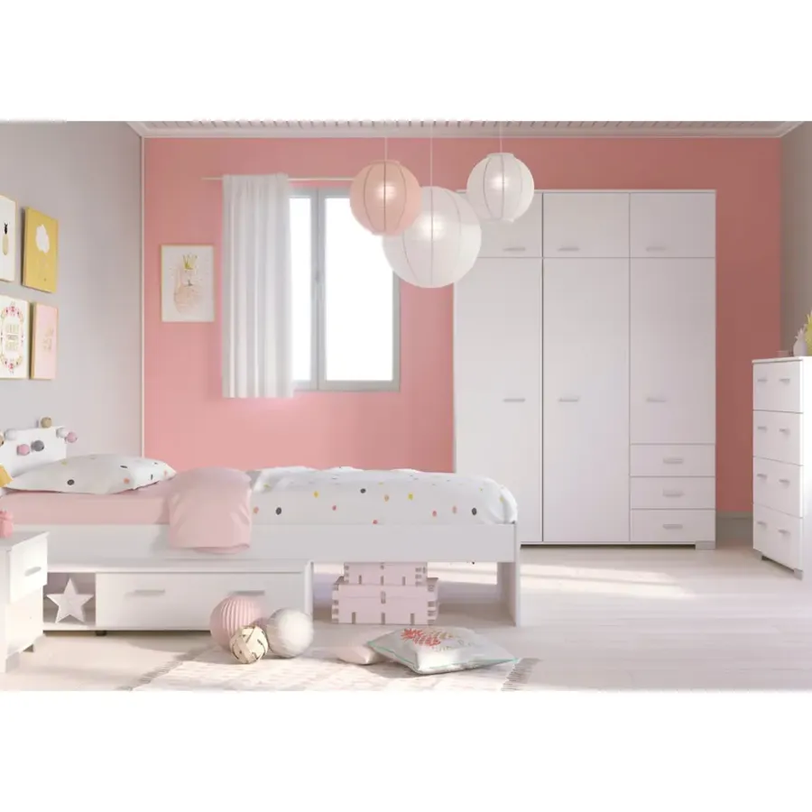 1-Persoons Bedden-Leen Bakker Bed Timo - wit - 90x200 cm